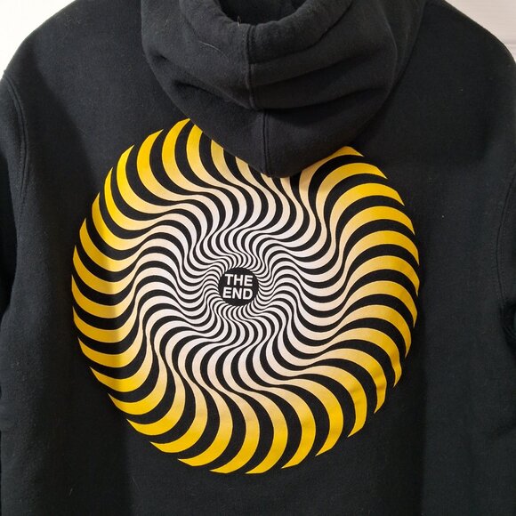 Spitfire Classic Swirl Fade Hooded Sweatshirt Black and Yellow - Picture 4 of 13